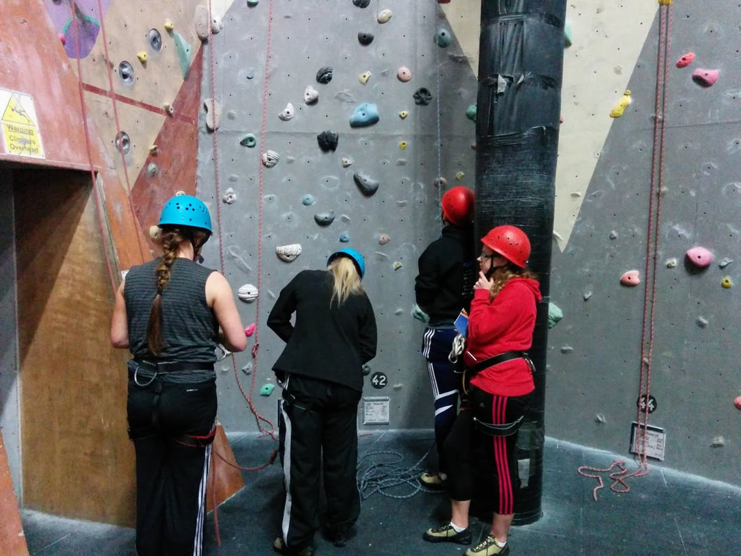 Working with a group at the Climbing Centre in Glasgow
